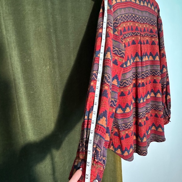 Chico's Multicolor Aztec Pattern Button-Up Shirt - Picture 4 of 6